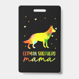 Mum Colourful German Shepherd ID Badge