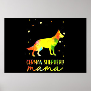 Mum Colourful German Shepherd Poster