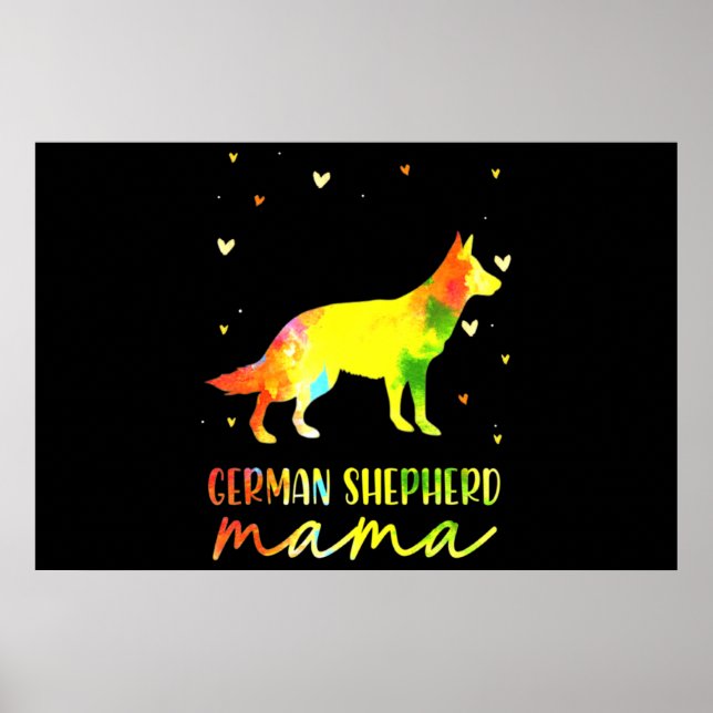 Mum Colourful German Shepherd Poster (Front)
