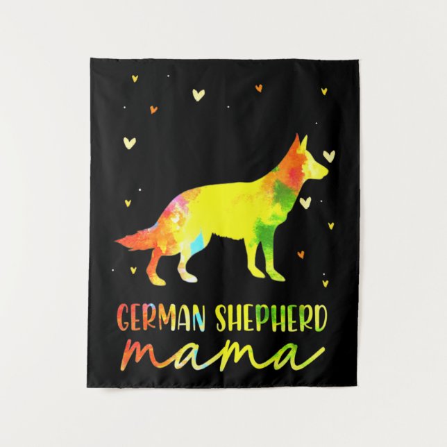 Mum Colourful German Shepherd Tapestry (Front)