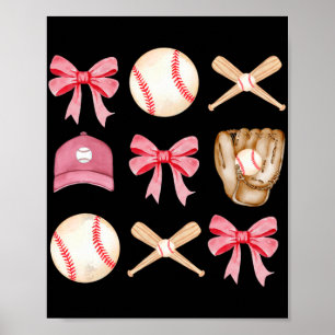 Mum Coquette Mothers Day Women Girls Baseball Mama Poster