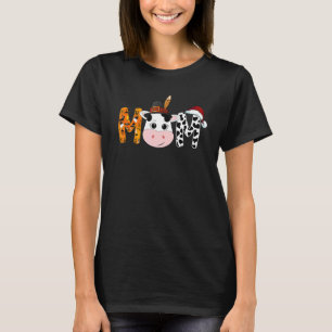 Mum Cow Halloween And Merry Christmas Happy Hallot T-Shirt