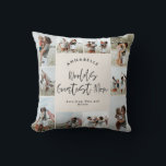 Mum cream elegant modern minimal photo collage cushion<br><div class="desc">Worlds greatest Mum script elegant modern minimal cream and black personalised photo collage simple clean lines mothers day home decor pillow photo gift.</div>