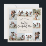 Mum cream elegant modern minimal photo collage invitation<br><div class="desc">Worlds greatest Mum script elegant modern minimal cream and black personalised photo collage simple clean lines mothers day card.</div>