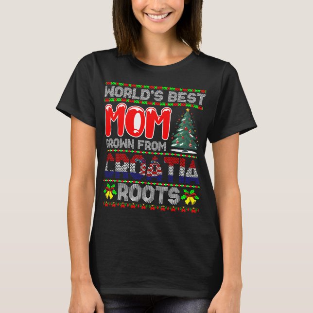 Mum Croatia Christmas Gift Idea Ugly Sweater (Front)