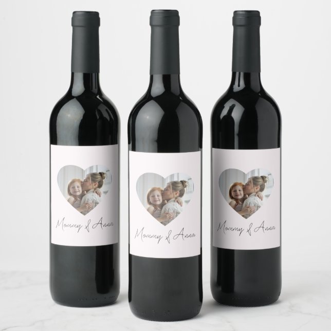 Mum Custom Name & Photo | Personalised Wine Label (Bottles)