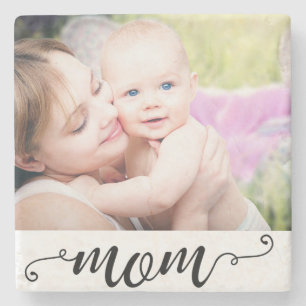 Mum Custom Photo Gift Mother's Day Calligraphy Stone Coaster