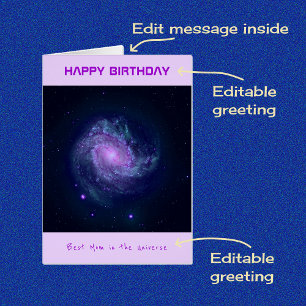 Mum custom text spiral galaxy birthday