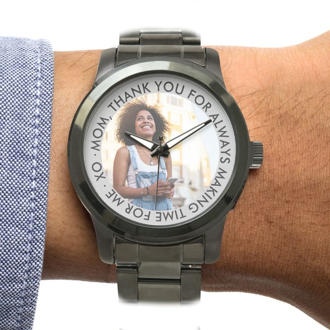 Mum Custom Thank You Message and Photo Watch (Special photo gift to say thanks)