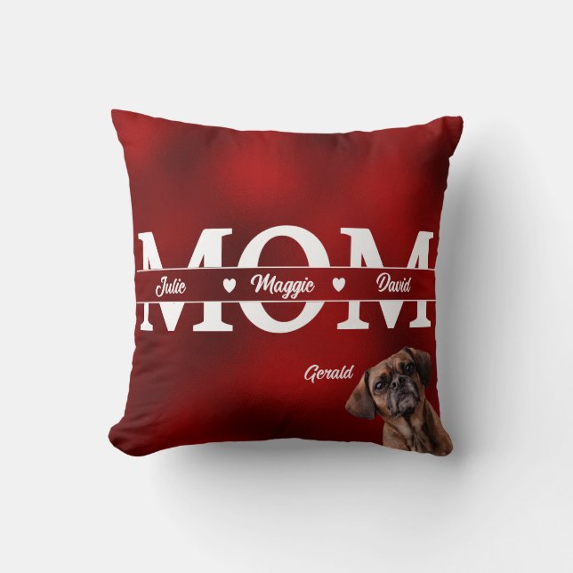 Mum...Custom three names plus dog  Cushion (Front)