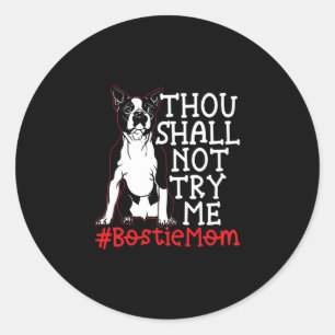 Mum Cute Boston Terrier Dog Lover Classic Round Sticker
