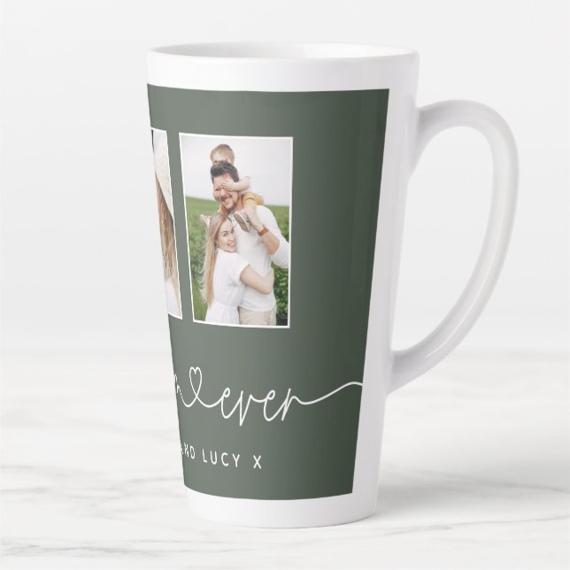 Mum cute modern script multi photo gift latte mug (Right)