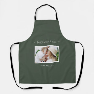 Mum cute modern script photo gift  apron