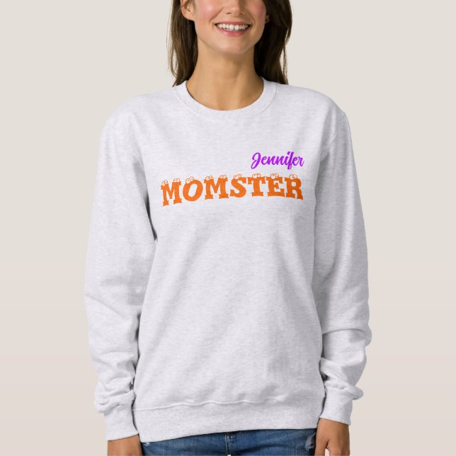Mum Cute October Halloween Momster Ash Sweatshirt (Front)
