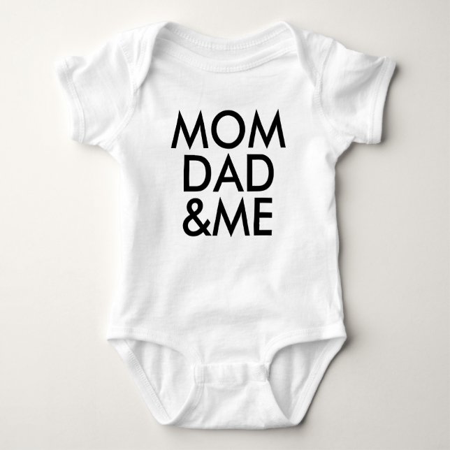 Mum Dad and Me | Baby Kid Boy Girl | Love Baby Bodysuit (Front)