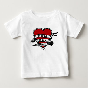 Mum, Dad, And Me, Heart Baby T-Shirt