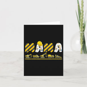 Mum Dad Construction Birthday Mama Excavator Digge Card