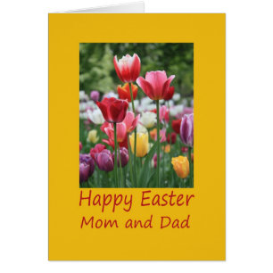 Mum & Dad Happy Easter Tulip card