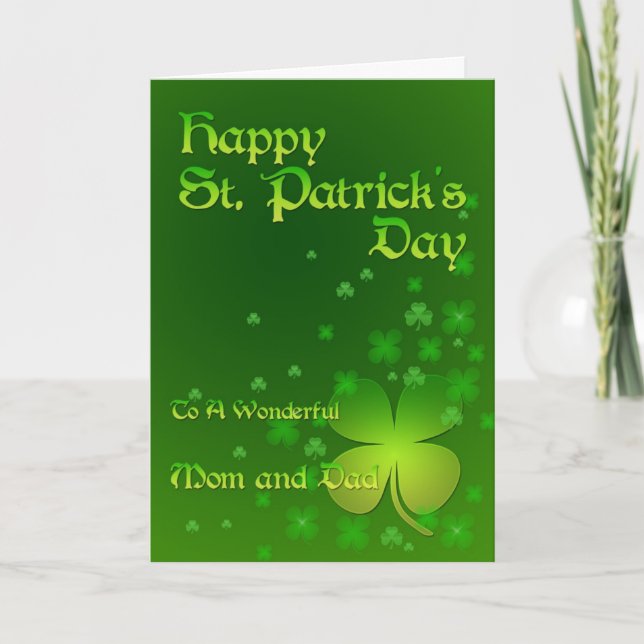 Mum & Dad, Happy St Patrick's day card (Front)