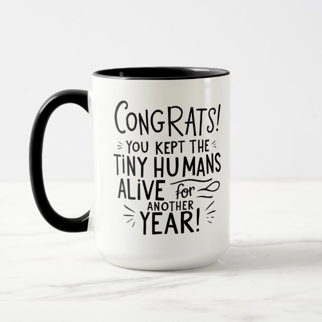 Mum & Dad Humour Gift – Funny “Tiny Humans Alive”  Mug (Left)