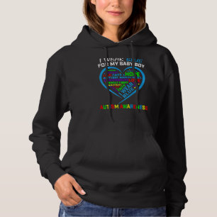 Mum Dad I Wear Blue For My Baby Boy Son Autism Awa Hoodie