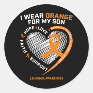Mum Dad Leukaemia Awareness  Son Leukaemia Awarene Classic Round Sticker
