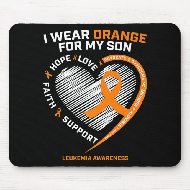 Mum Dad Leukaemia Awareness  Son Leukaemia Awarene Mouse Pad (Front)