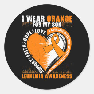 Mum Dad Leukaemia Awareness Son Leukaemia Awarenes Classic Round Sticker