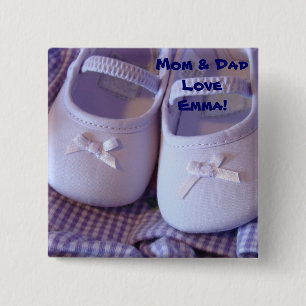 Mum & Dad love Baby Name! buttons Infant Booties