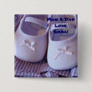 Mum & Dad love Baby Name! buttons Infant Booties