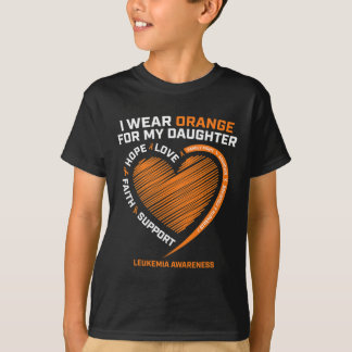 Mum Dad Men I Wear Orange For My Daughter Leukaemi T-Shirt