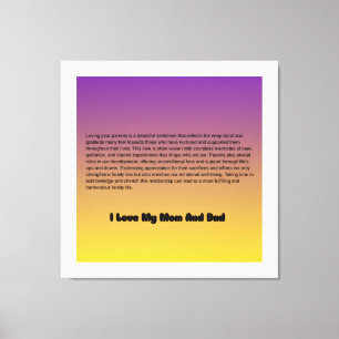 "Mum & Dad – My Forever Blessing" Canvas Print