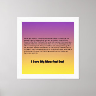 "Mum & Dad – My Forever Blessing" Canvas Print