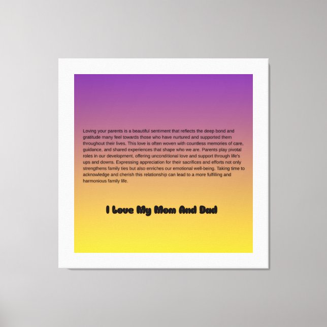 "Mum & Dad – My Forever Blessing" Canvas Print (Front)