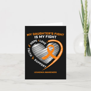 Mum Dad Orange My Daughters Fight Leukaemia Cancer Card