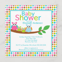Mum & Dad Owls with Twins Multiple Baby Shower