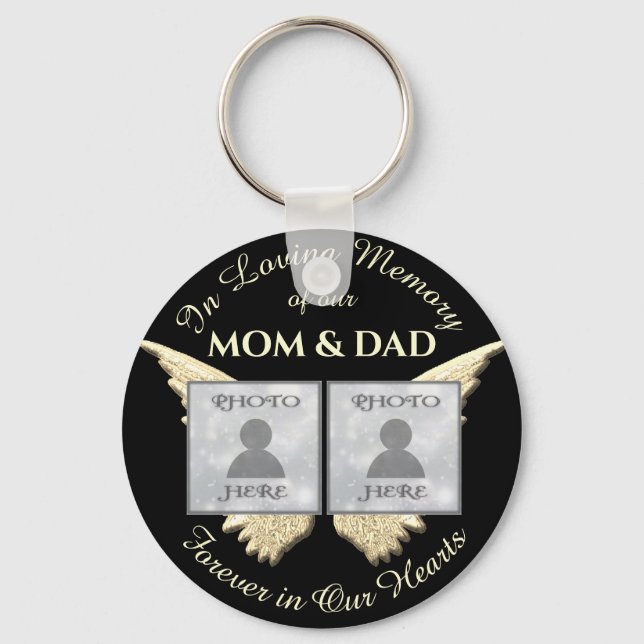 Mum & Dad Photo Memorial Keychain (Front)