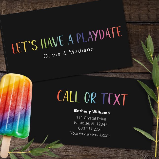 Mum Dad Playdate Simple Colourful Fun Calling Card (Creator Uploaded)