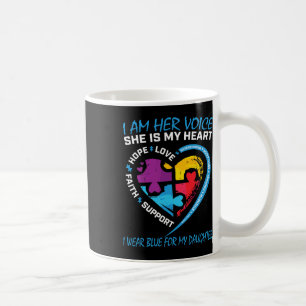 Mum Dad Puzzle I Wear Blue For My Daughter Autism Coffee Mug