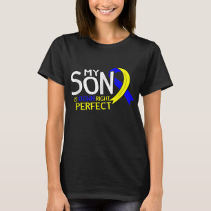 Mum Dad Ribbon World Down Syndrome Day Women Kids T-Shirt