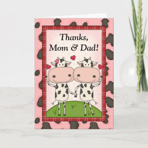 Mum & Dad Thank You - Cows Card