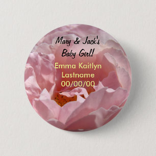 Mum Dad's Name Baby Girl buttons Baby Girls Name
