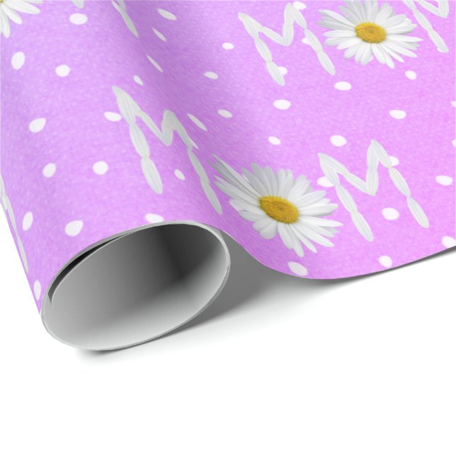 Mum Daisy On Polka Dots Wrapping Paper (Roll Corner)