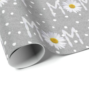 Mum Daisy On Polka Dots Wrapping Paper
