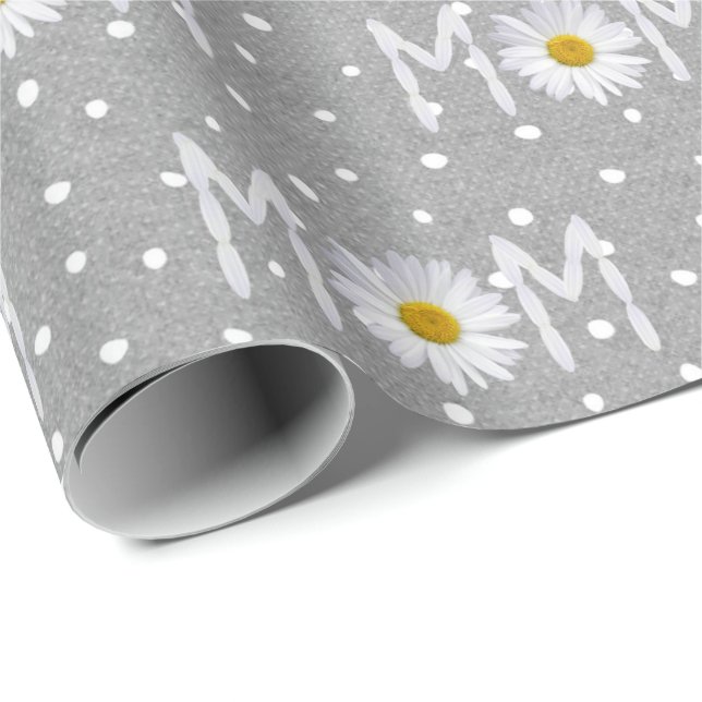 Mum Daisy On Polka Dots Wrapping Paper (Roll Corner)