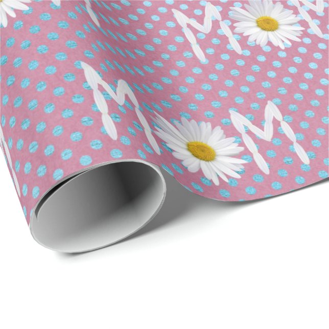 Mum Daisy On Polka Dots Wrapping Paper (Roll Corner)