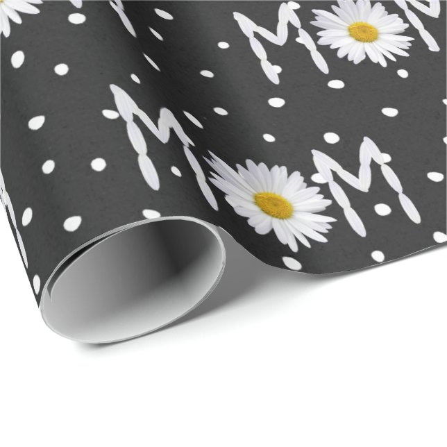 Mum Daisy On Polka Dots Wrapping Paper (Roll Corner)