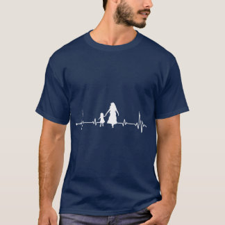 Mum Daughter Heartbeat Mother Day Mother friends T-Shirt