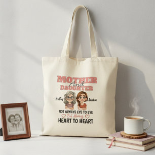 Mum Daughter Love Across Distance Heart to Hear Tote Bag