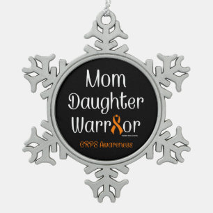 Mum Daughter Warrior...CRPS Snowflake Pewter Christmas Ornament